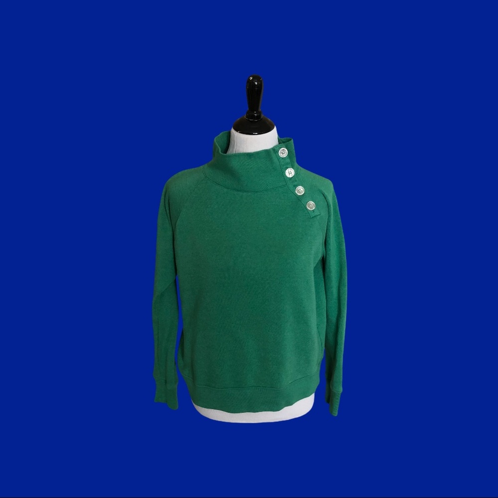 J.Crew Green Sweatshirt with Button Detail